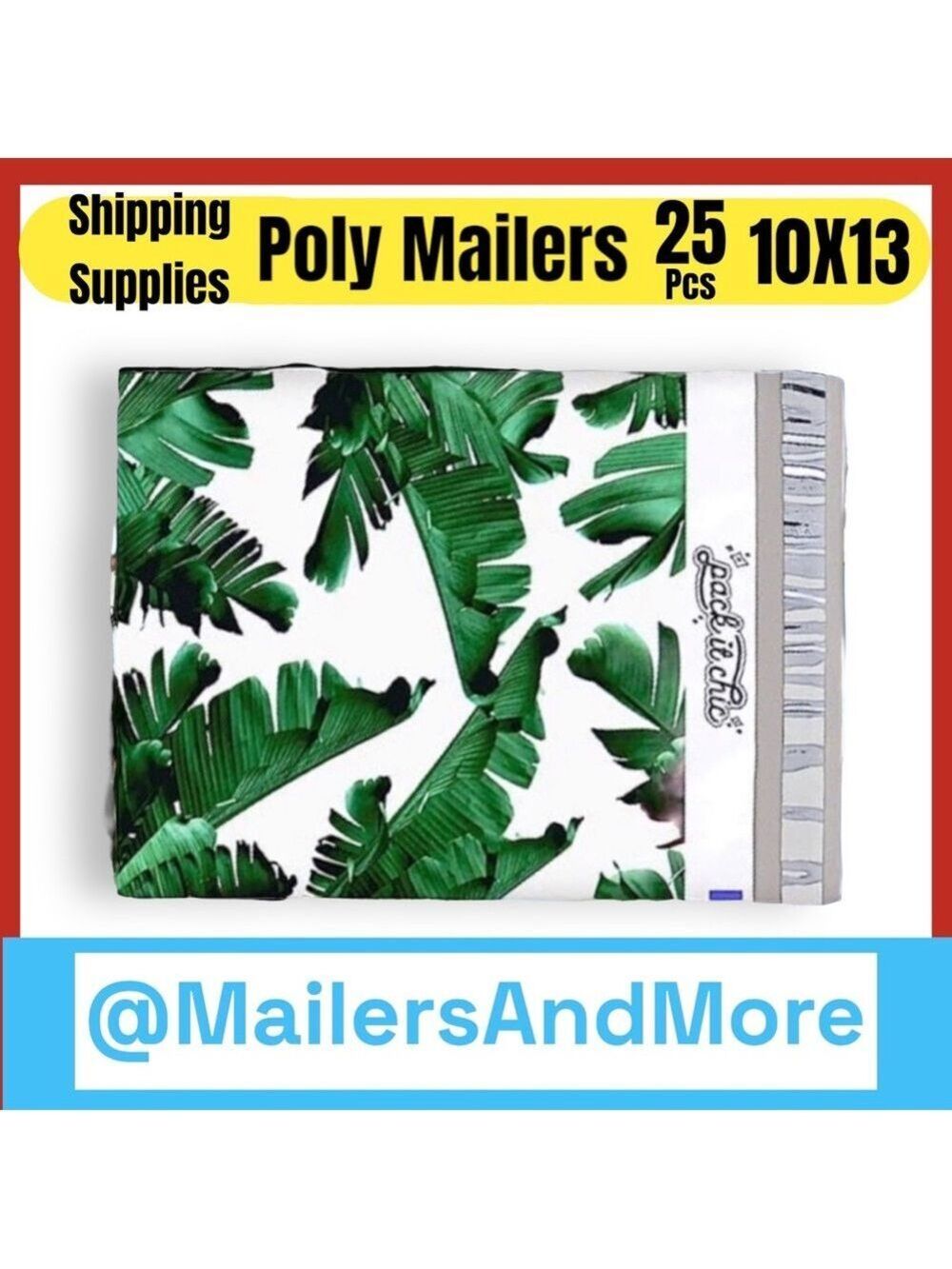 25 10X13 Poly Mailers Banana Leaves Flat Mailers PRICE IS FIRM - Picture 7 of 8